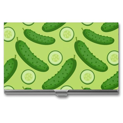 Dill Pickles Business Card Holder Slim Metal Case Pocket Wallet for Men Women