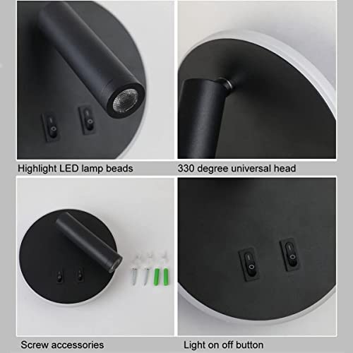 Lámpara de pared LED giratoria con interruptor ajustable para una lectura cómoda en la cama 8