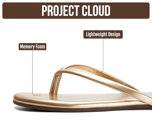 Image of Project Cloud Flip Flops for Women Footwear- Lightweight and Memory Foam Insole Sandals for Women 2026 - Durable Non-Slip Beach Essentials Flats for Women Sandals (Foundations)