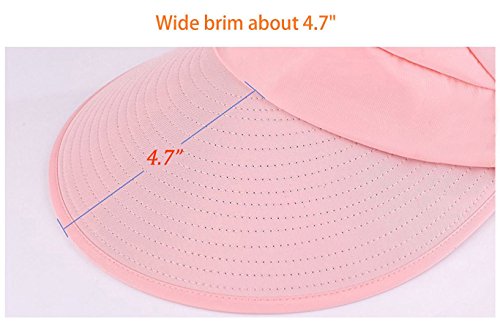 Hindawi Sun Hats For Women Wide Brim Sun Hat Uv Protection Floppy Beach Packable Caps Pink #TOP3