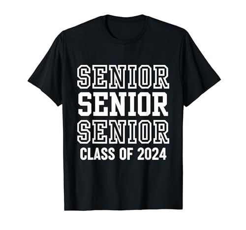 Senior Class of 2024 Graduate Repeating Text T-Shirt