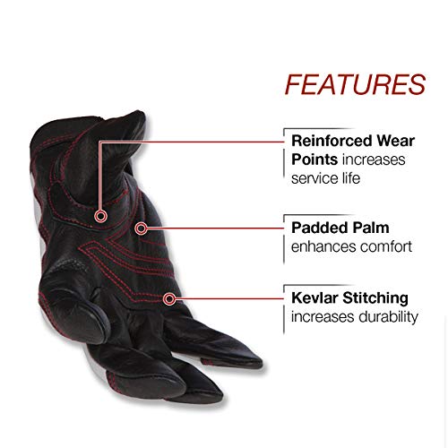 Lincoln Electric Full Grain Leather Welding / Work Gloves | Padded Palm| Medium | K2977-M,White/Black #TOP2