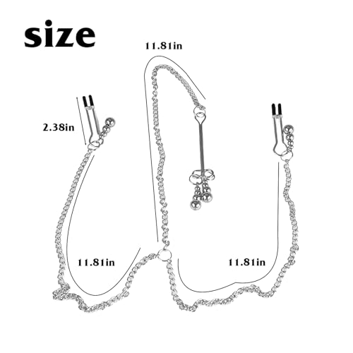 Joeysut Metal Nipple Clamps Adjustable Nipple Clamps Metal Nipple Rings Sexy Nipple Toy Nipple Clip For Women Nipple Toy Nipple Non-Piercing Suitable For Adult Role Playing Games thumb #4