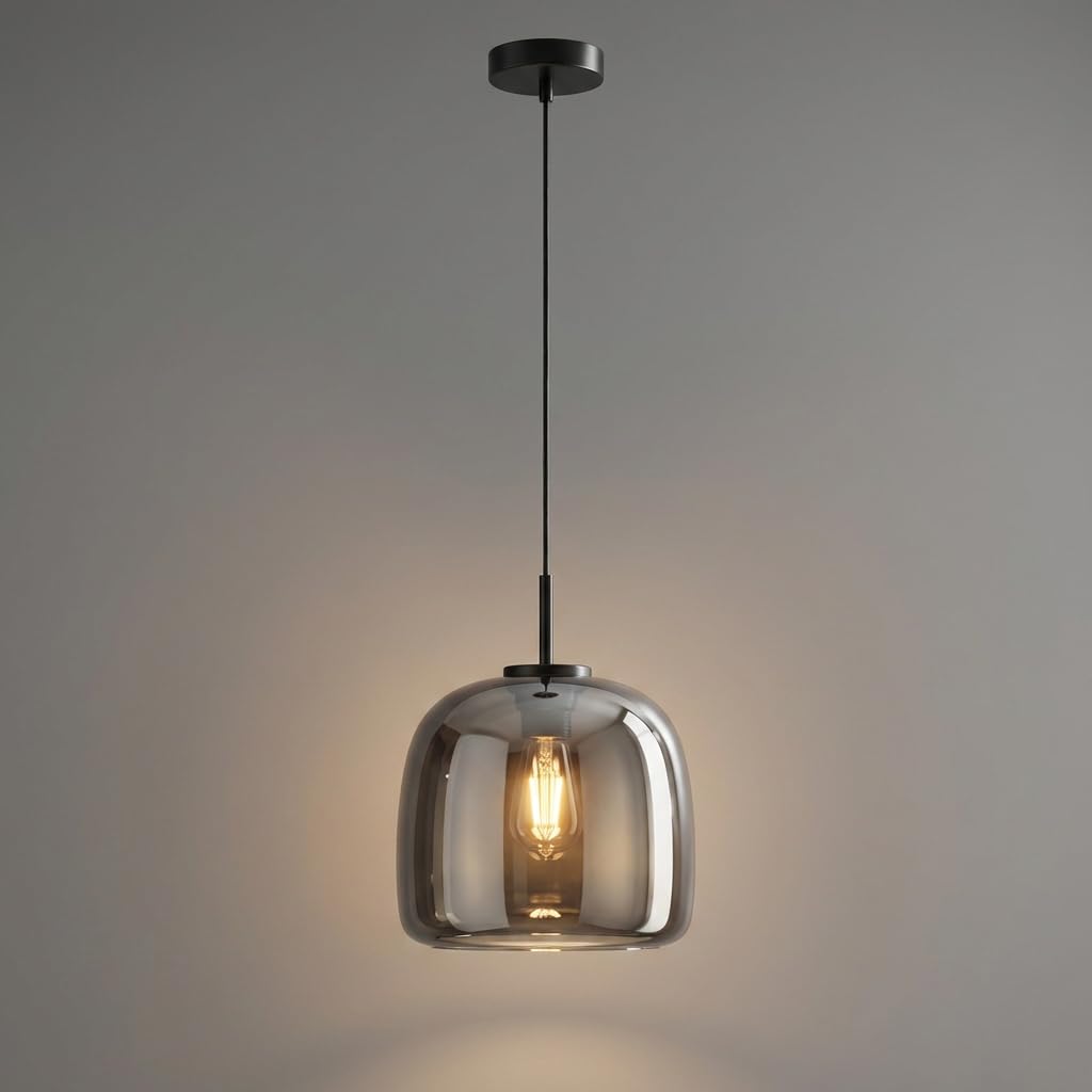 Pendant Light for Ceiling | 3-Color CCT (Warm + Natural + Cold White) | Metal & Glass Hanging Light for Bedroom Living Room Dining-image-35