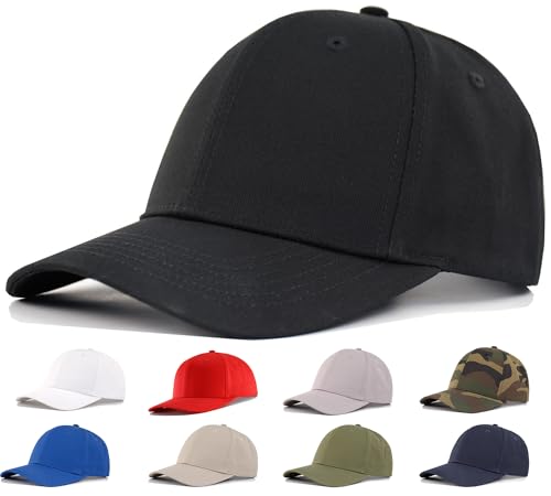 Image of Structured Baseball Dad Hat Fits One Size & XXL - Adjustable Golf Cotton Ball Cap - Plain Blank Casual Caps for Men Women