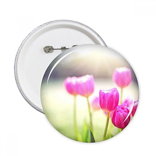 Badge bouton rond Belles fleurs soleil rouge vert XXL pour vêtements décoration 5 pièces
