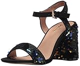 Shellys London Women's Gale Heeled Sandal, Black/Blue, 36 M EU (6 US)