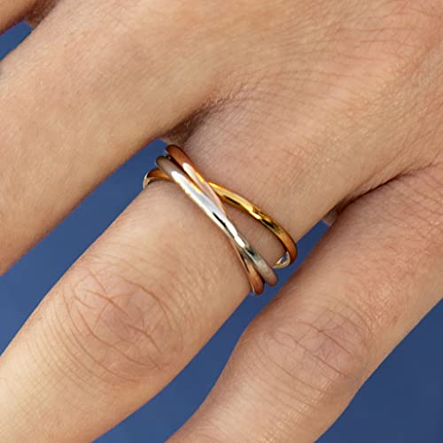 Luminava - Interlocking Fidget Ring (Gold, Rose Gold, Silver) (8) #TOP6