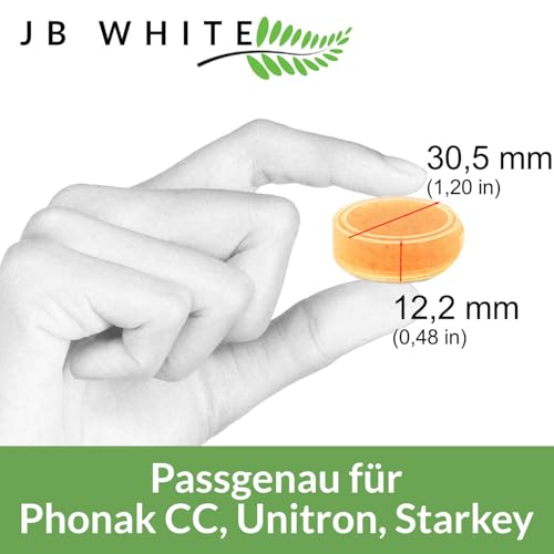 JB White 10x Hörgeräte Trockenkapseln kompatibel mit Phonak C&C, Starkey und Unitron Ladestation, Ladehülle, Charger Case Zubehör, Trockentabs Trockner Tabletten (Farbindikator, 10 Stück, 3g)