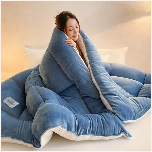 Edredón nórdico tacto cordero cachemira colcha de invierno premium gruesa y suave para cama 150 7