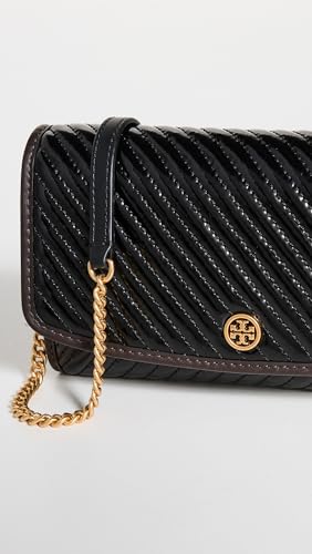 Image of Tory Burch Women's Robinson Patent Puffy Quilted Chain Wallet
