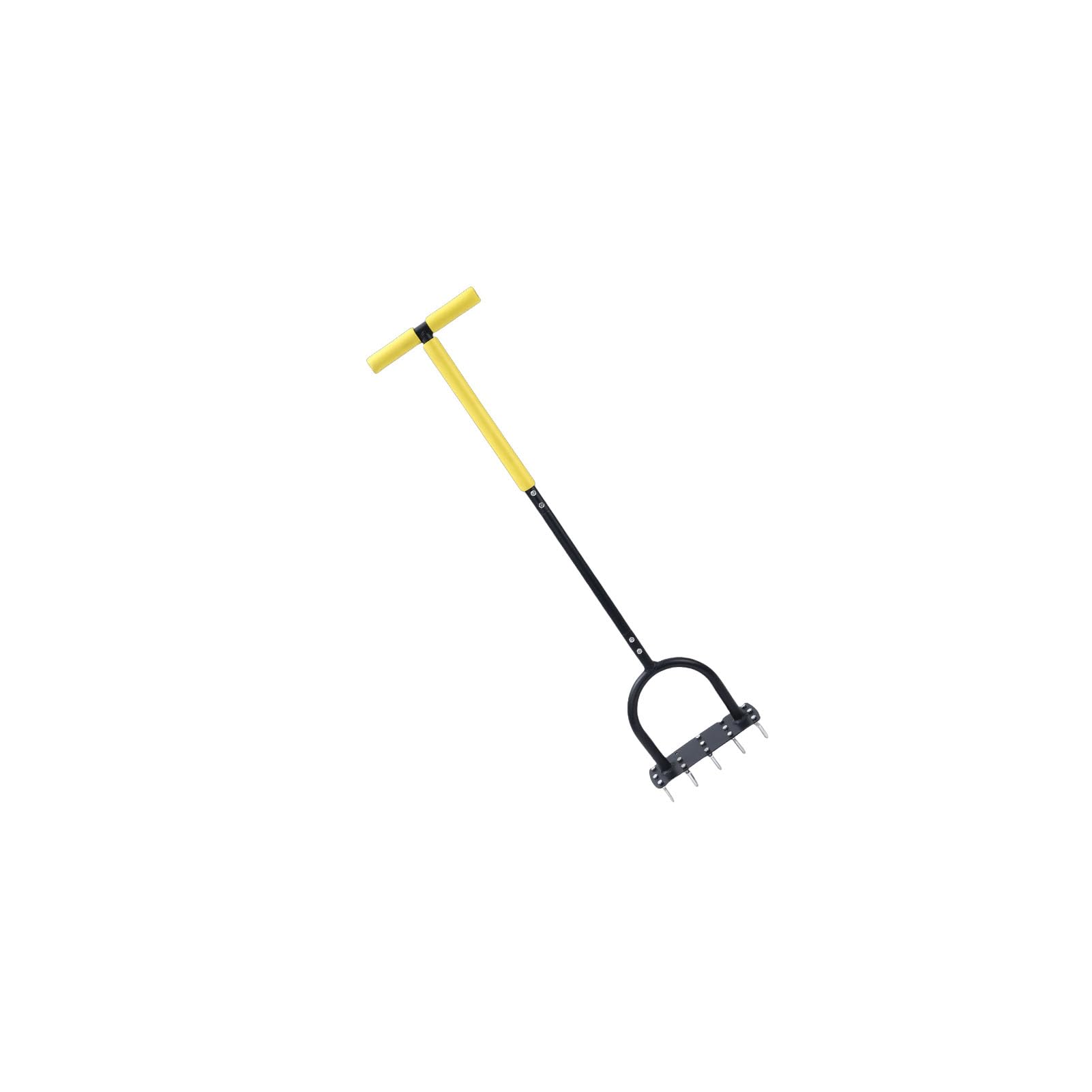 lyrlody Aérateur de Pelouse Manuel, 15 Pointes en Acier Inoxydable,