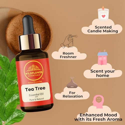 Image of Tea Tree Essential Oil For Skin, Hair, Face, Body, Acne, Dandruff 100% Pure and Natural 15ml