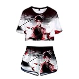 Entwickelt für Anime-Fans:Attack on titan tshirt und Shorts, High Fashion und Unisex Der Umhang und vielseitige Kapuzenumhang. (Bitte beachten Sie, dass es sich bei dieser Größe um eine asiatische Größe handelt. Es kann Unterschiede geben. Bitte lesen Sie die Größeninformationen vor dem Kauf.)