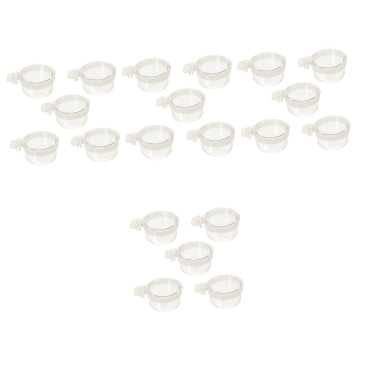 BESPORTBLE 20pezzi Mangiatoia Per Pappagalli Trasparente Da Ciotole Multifunzione Per Uccelli Contenitori Per Cibo e Accessori Per Voliere Facili Da Riempire e Resistenti