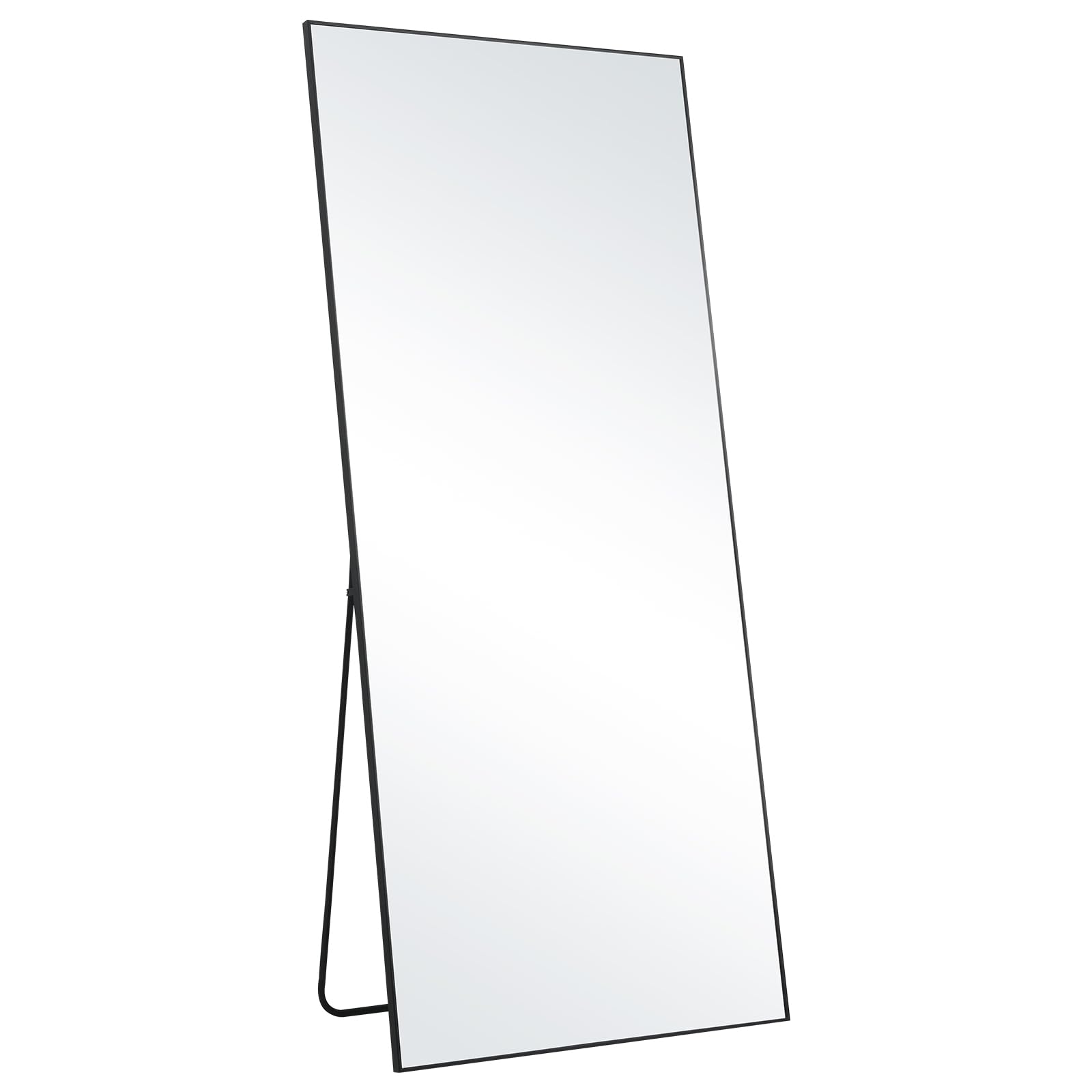 VEVOR Specchio a Figura Intera 1800 x 785 mm Extra Grande da Terra, Rettangolare, da Appendere o Appoggiare, Telaio in Lega di Alluminio, da Toeletta per Camera da Letto, Nero