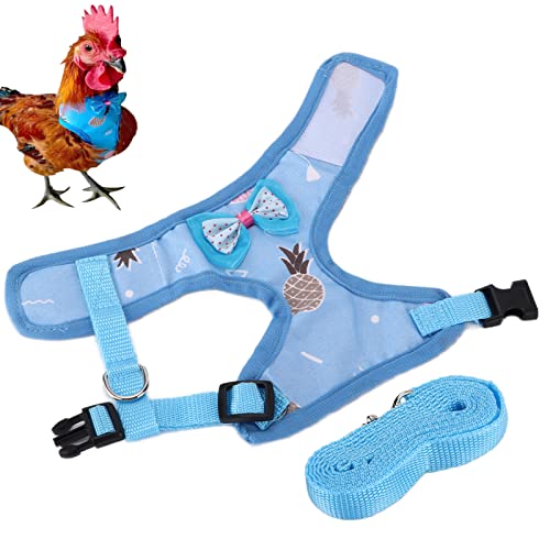 Image of Adjustable Chicken Harness with Leash for Small Pets, Soft Breathable Mesh Vest for Hens Ducks Geese Walking, Training Strap for Outdoor Farm Use