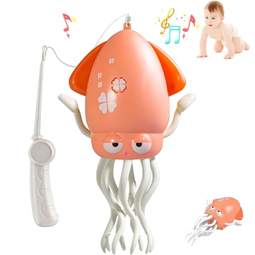Baby Dancing Squid Toy Electric Crawling Octopus Tummy Time Toy Rechargeable Magic Dancing Music Squid Baby Toys for 3 4 5 Year Old Kids Boy Girl Birthday Gifts Christmas Stocking Stuffers