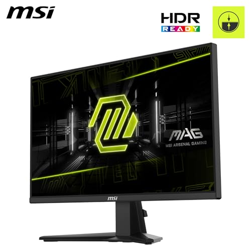 Image of MSI MAG 255F E20 24.5-Inch FHD 1920x1080 Gaming Monitor, 200Hz, 0.5ms, HDR Ready, AMD FreeSync Premium, Eye Care, AI Vision, HDMI 2.0b, DP 1.2a, Frame-Less, Tilt Adjustable, Vesa Mount, Black
