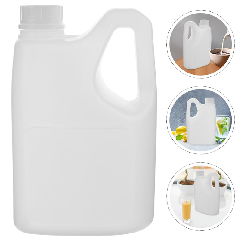 BESTYASH Pichet de Stockage de Jus 2L avec Poignée Bouteilles Vides en Plastique Récipient Polyvalent pour Miel Sirop Jus Usage Domestique et Commercial Lot de 2