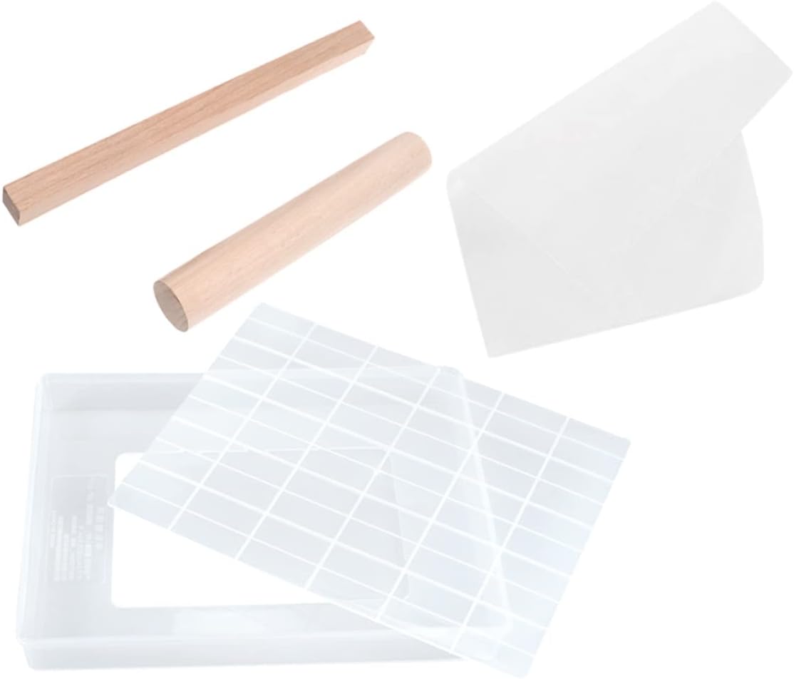 SECFOU 5pcs Nougat Making Tools Kit Non-stick Candy Mold Sticks and Mat Baking for Nougat Biscuits and Chocolates