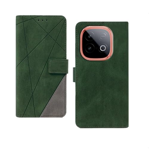 Image of amazon basics IQOO Neo 10 5G Flip Cover | Card Pockets Wallet & Stand | Flip Cover for IQOO Neo 10 5G (Green with Grey)
