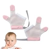 [Yulokdwi] 指しゃぶり防止手袋 1組 子供用指しゃぶり防止ストッパープロテクター 親指プロテクター リストバンド付き 爪保護 赤ちゃんや子供向けの調節可能なストッパー