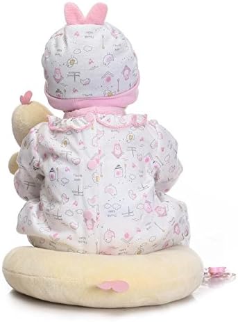 iCradle 18inch 45cm Real Life Reborn Baby Girl Doll Soft Silicone Realistic Looking Newborn Dolls Toddler Toy for Ages 3+