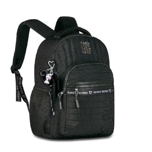 Mochila, Clio, Rebecca Bonbon, com Chaveiro, Preto, 44 cm