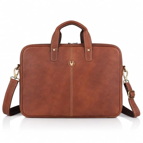 Image of WildHorn Leather Laptop Messenger Bag for Laptop /MacBook up to 15 inch| Padded Laptop Compartment |Office Bag I 365 Days Warranty