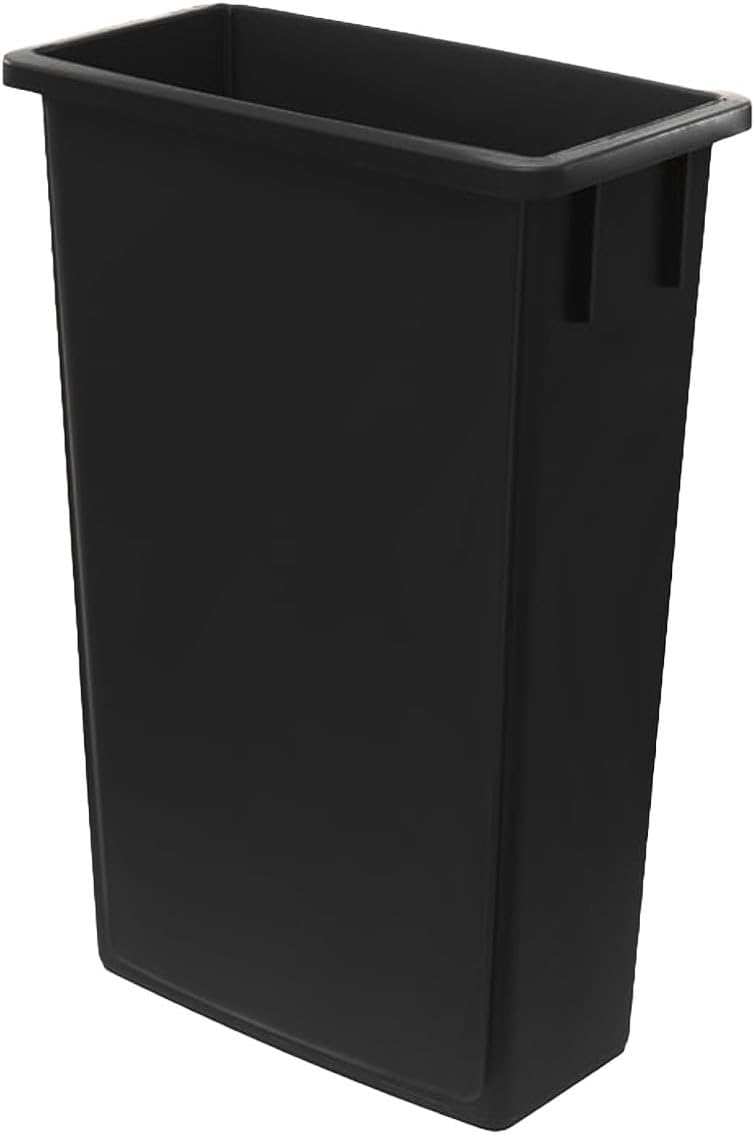 23 Gallon Black Rectangular Plastic Commercial Trash Can