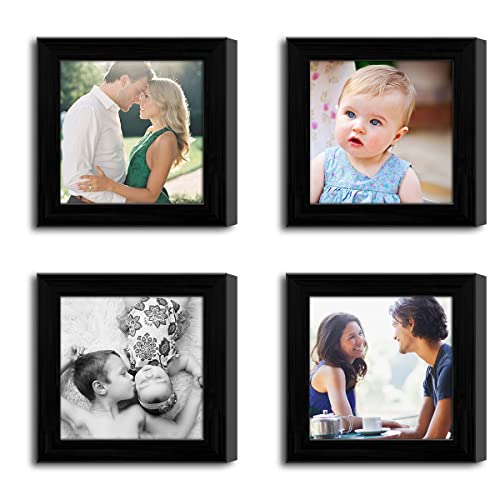 Image of ArtzFolio Wall Photo Frame Collage for Living Room | Picture Frames Home & Wall Decoration D307 Black Set of 4 Units | 6x6inch