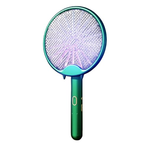 Fiegcit 電動ハエたたき,USB充電式電動ハエたたき - 折りたたみ式ハエたたきラケット、電気蚊たたき充電式家庭用強力な蚊キラーランプアーティファクト蚊キラー USB 充電式ポータブル ハエ用3000ボルトハエザッパー、旅行、アウトドア、キャンプ用ハ
