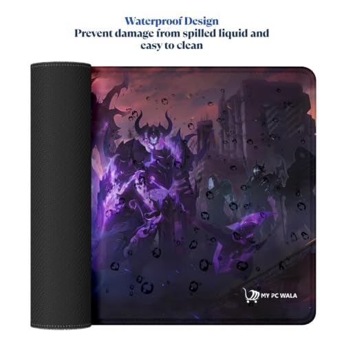 Image of MYPCWALA- Solo Leveling Jinwoo Desk Mat for Office & Gaming Waterproof, Anti-Slip Rubber Base, Scratch Resistant, Multi-Color Design for Students & Professionals (Long Large)
