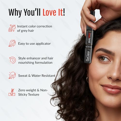 Image of Color fix gel Quick Gray Hair Touch Up Stick for grey hair 15ml | Instant Gray Coverage | Semi Permanent | Black Color | Smudge-Proof & Long-Lasting | Ideal for All Hair Types | Enriched with Almond & Olive Oil