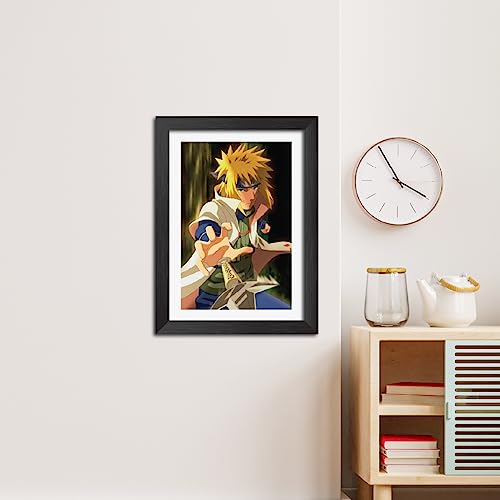 Image of TenorArts Minato Photo Frame Naruto Anime Laminated Poster Framed Painting with Matt Finish Black Textures (12inches x 9inches)