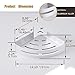 BESy Shower Corner Caddy Bathroom Shower Corner Shelf with Two Hooks, Self Adhesive or Wall Mount with Screws,Heavy Duty Aluminum 1 Tier Storage Shelves Triangle Baskets,Dull Polished Silver