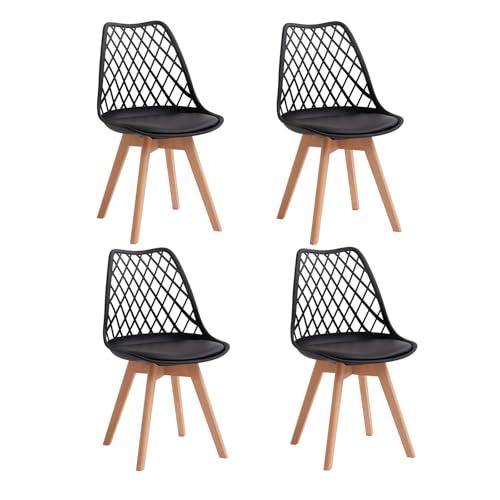 JZGORC Lot de 4 Chaises de Salle à Manger, Chaise de Cuisine avec Dossier en Maille Ajourée et...
