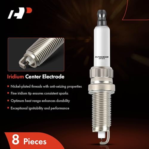 A-Premium Iridium Platinum Spark Plugs Compatible with BMW X5, 550i F10, 550i GT F10, 550i GT xDrive, 550i xDrive F10, X6, 650i F12, 650i xDrive, 750i F01, 750Li F01, 750Li xDrive, 4.4L, Pack of 8 - Thumbnail 3