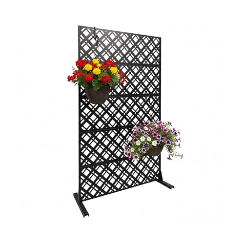 Relaxdays Brise-Vue en métal Motif Losanges, paravent Jardin/Balcon/Piscine, H 183 cm x B 110 cm, Noir