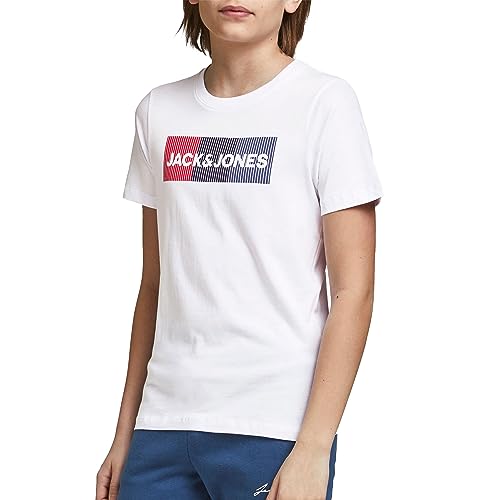Jjecorp Logo Tee S Crew Neck Noos Jr Camiseta, White Detail:play, 164 para Niños