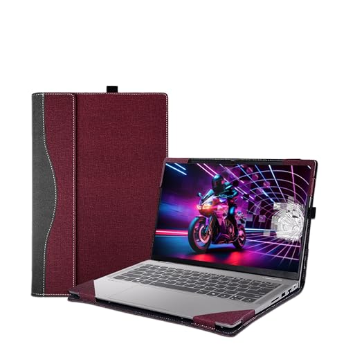 Carcasa Lenovo Yoga 7 14 2 en 1 con soporte para lápiz y protección total antiarañazos en borgoña