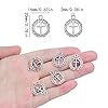KMOSPAD 100 Pieces Antique Silver Round Cross Crucifix Charms Alloy Hollow Filigree Flower Cross Pendants Charms for DIY Bracelet Craft Jewelry Making Religious Party Supplies #2