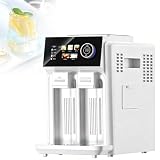 YISHENX Macchina per Il Ghiaccio Compatta 3 in 1, Macchina per Il Ghiaccio Da Banco, Elevata Capacità Produttiva 15 Kg/24h, 5 Modalità Di Erogazione Latte/Miele/Caffè/Cola/Cocktail(White,Knob)