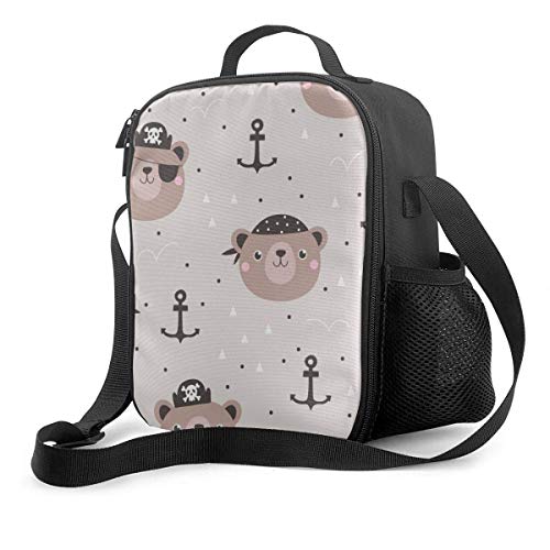 Yuanmeiju Bolsa de almuerzo sin costuras con botellas de cerveza conserva el calor función de frío caja bento reutilizable con correa para el hombro para mujeres hombres picnic escuela trabajo