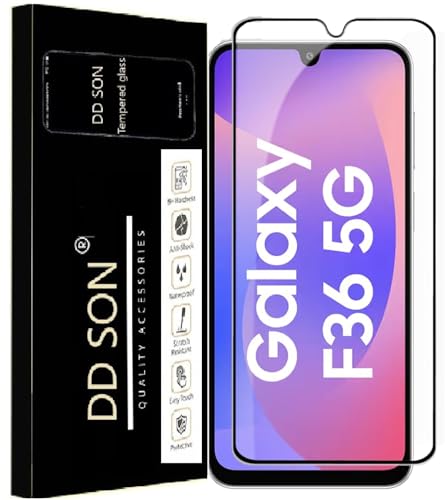 Image of DD SON Premium HD+ Tempered Glass Screen Protector Guard Compatible For Samsung Galaxy F36 5G / M36 5G / A16 /A17 5G (6.7 Inch, Pack of 1) Edge to Edge Coverage With Easy installation kit for Smartphone