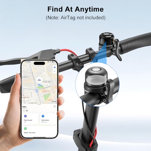 Timbre de bicicleta impermeable para Apple AirTag manubrio adulto 2