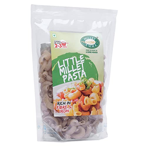 Image of MILLET AMMA Little Millet Pasta - 360 Gms (Pack Of 2 - Each 180 Gms) (Kutki|Samai|Same|Samalu - Pasta)Easy & Ready To Cook|Zero Maida & 100% Vegan|Best Choice For Instant Breakfast & Dinner