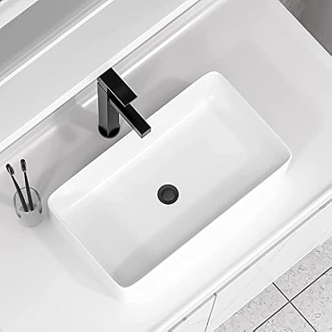 Lavabo de Cerámica Blanco Sobre Encimera Cover