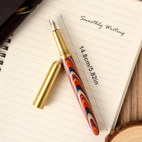 Andibro 560834_3_VR64G5SR Vintage Wooden Fountain Pens, Brass Wood Fountain Pen 0.5Mm Fine Point Pen Fancy Pens Smooth Writing Compatible thumb #2